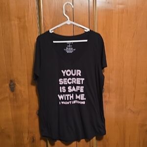 Fifth Sun Black Tee with Pink Text